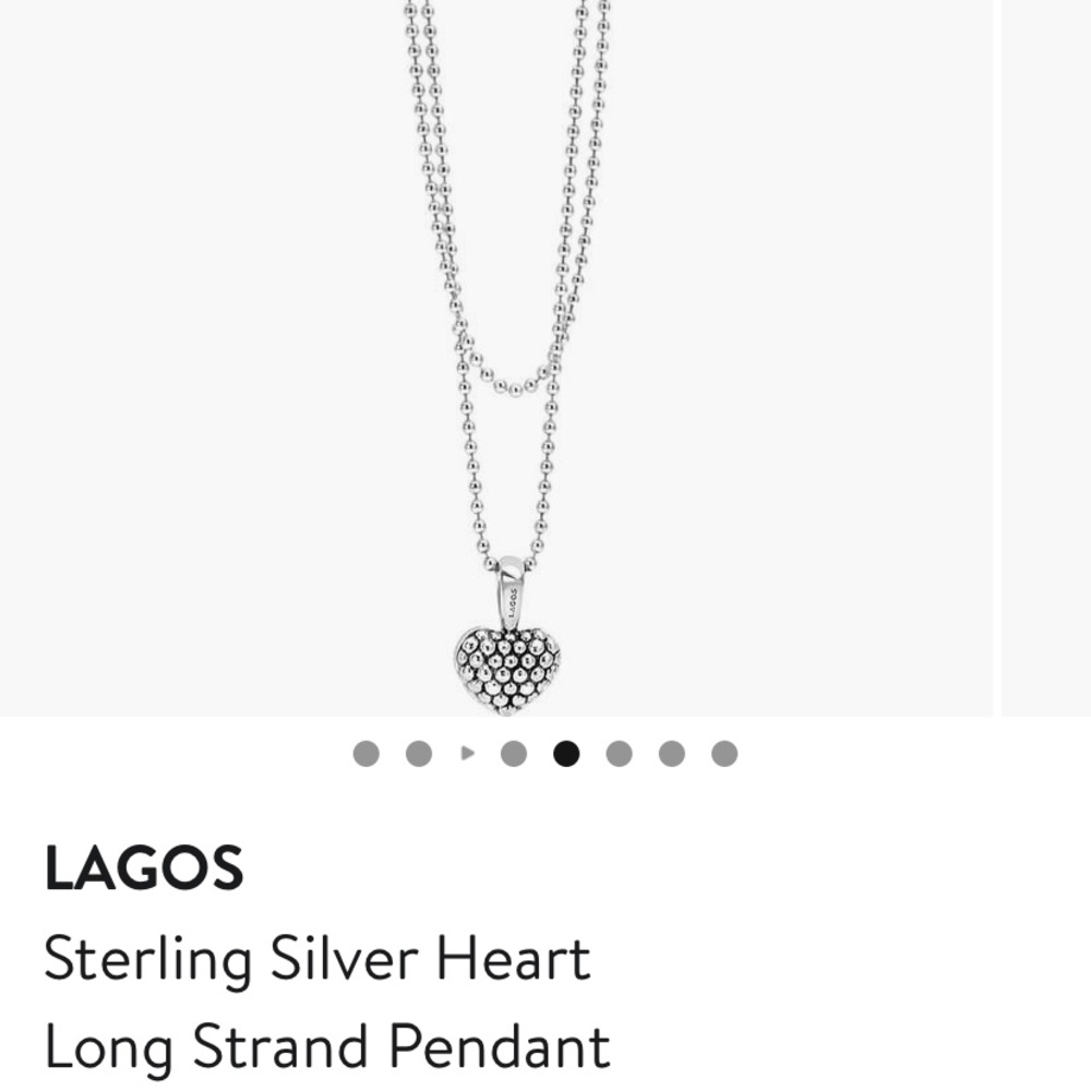 LAGOS Sterling Silver Caviar Beaded Heart Necklace
